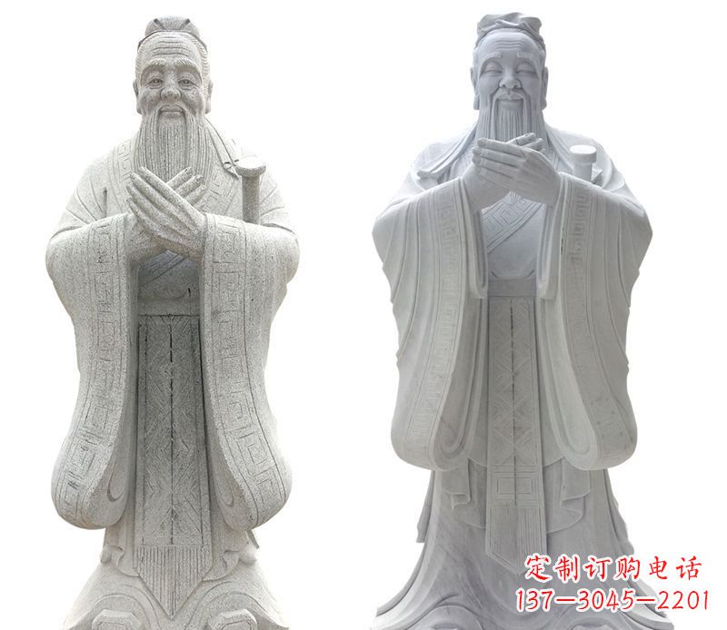 泸州大理石孔子行教像古代名人石雕