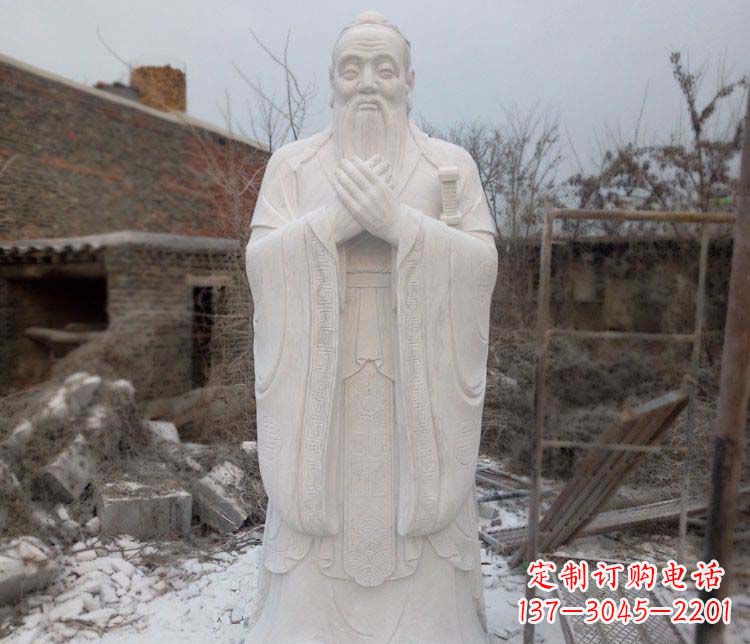 泸州大理石孔子行教像古代名人石雕