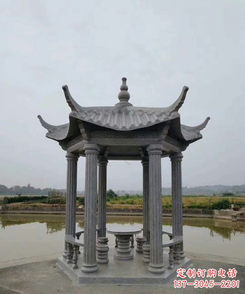泸州大理石凉亭石雕塑,优雅经典无双