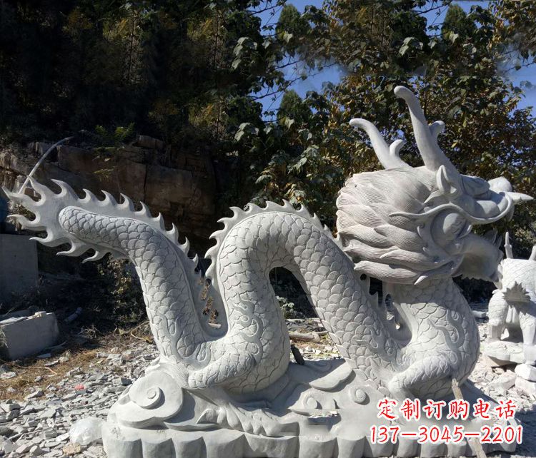 泸州精美大理石龙雕塑