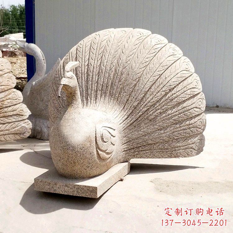 泸州大理石喷水孔雀雕塑