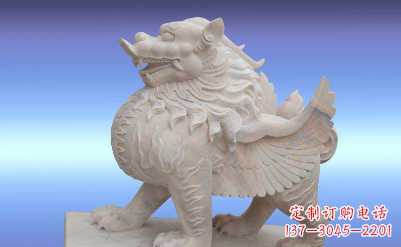 泸州大理石貔貅神兽石雕