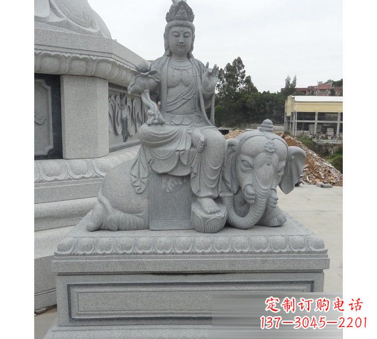 泸州精雕细琢的大理石普贤菩萨雕塑