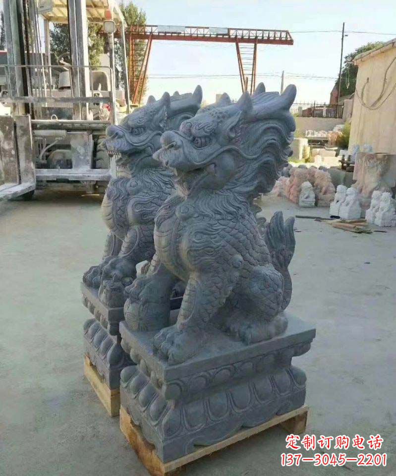 泸州精美大理石麒麟雕塑