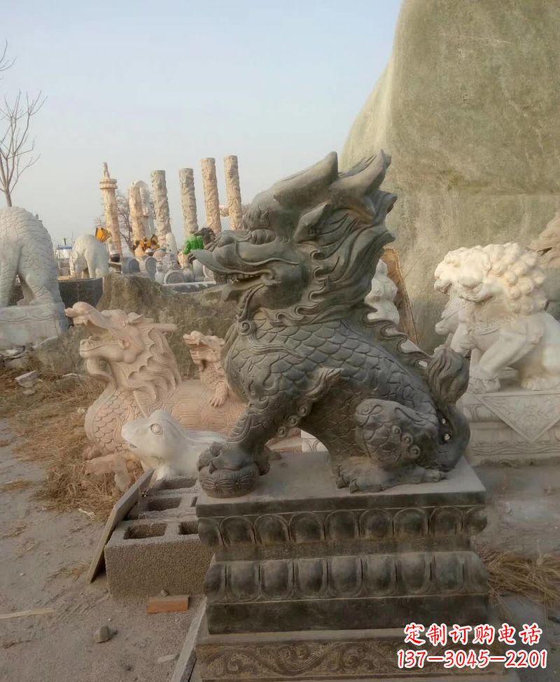 泸州新中式麒麟雕塑,精美细腻,艺术品级别