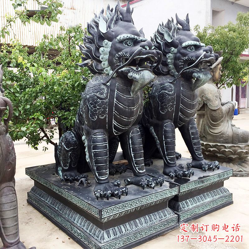 泸州象征威严的大理石麒麟雕塑