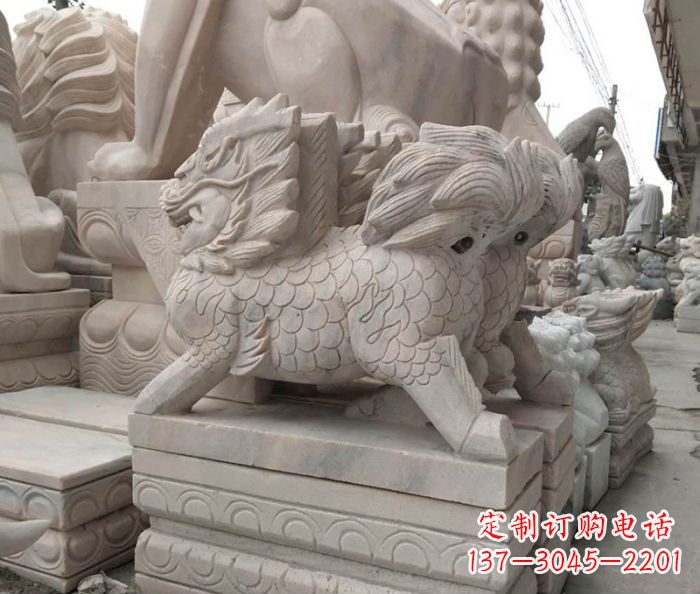 泸州大理石麒麟古代神兽石雕