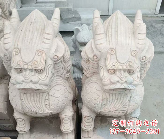 泸州品质卓越的大理石麒麟古兽雕塑