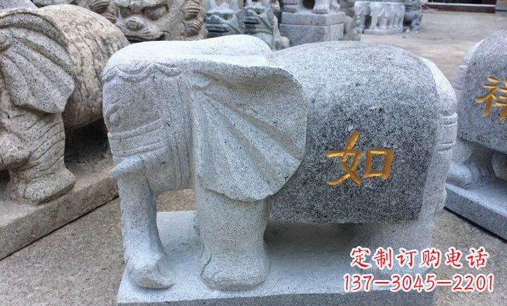 泸州精美大理石石象雕塑