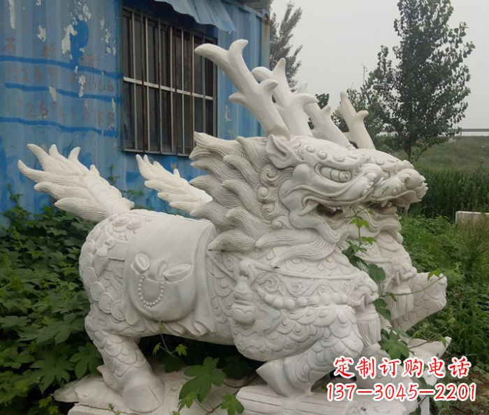 泸州精美的大理石麒麟雕塑