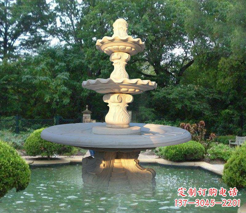 泸州大理石三层喷泉雕塑