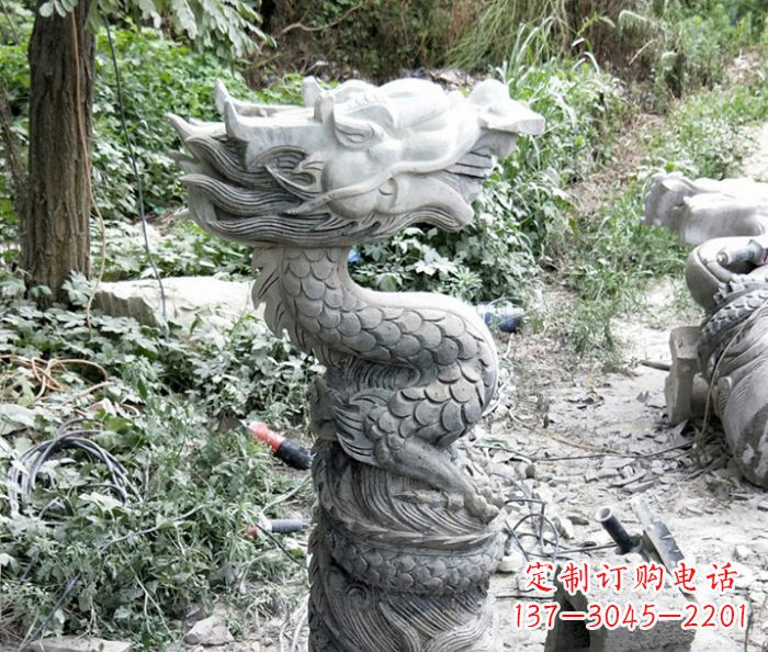 泸州精美大理石生肖龙雕塑