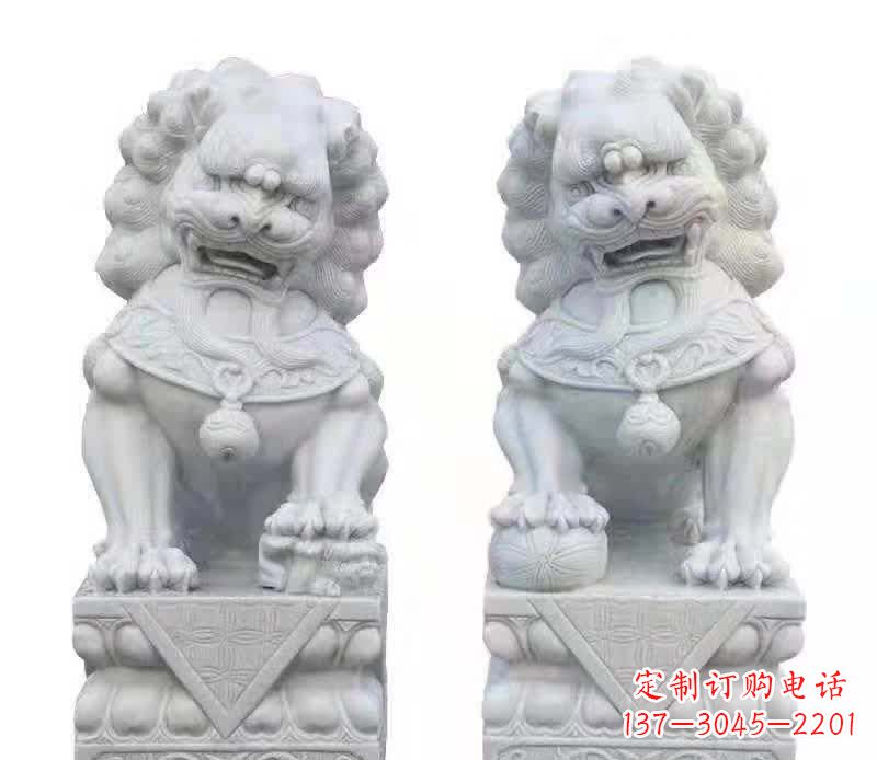 泸州大理石狮子雕塑震撼视觉、传承文化
