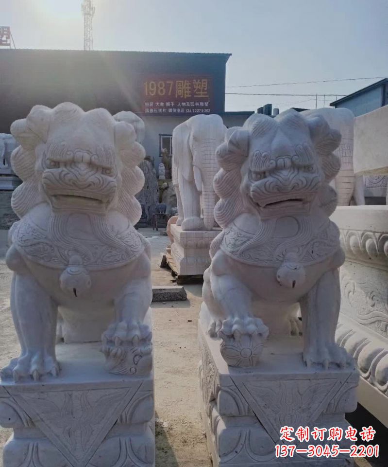 泸州大理石狮子雕塑,象征威严