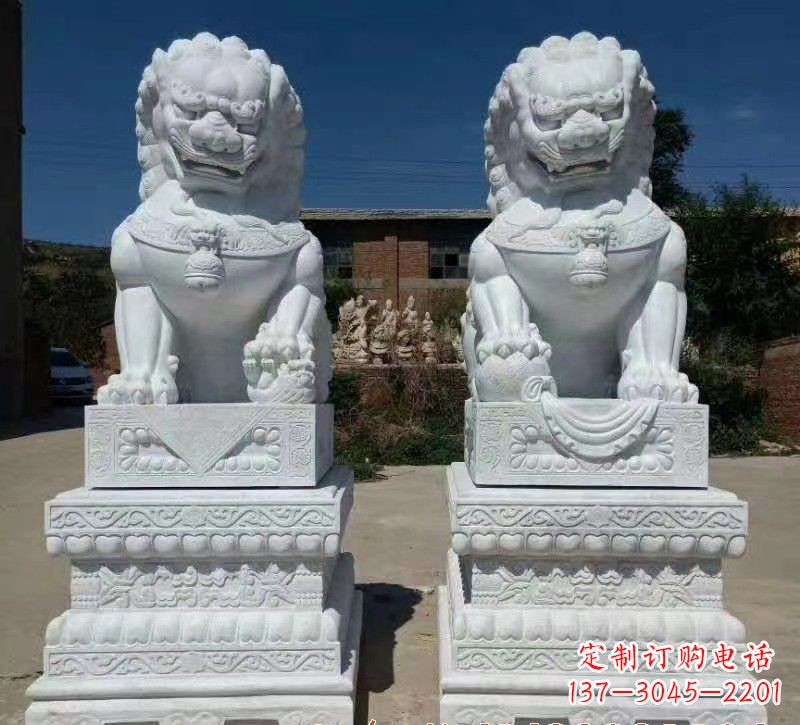 泸州大理石狮子石雕,雕塑定制精美狮子