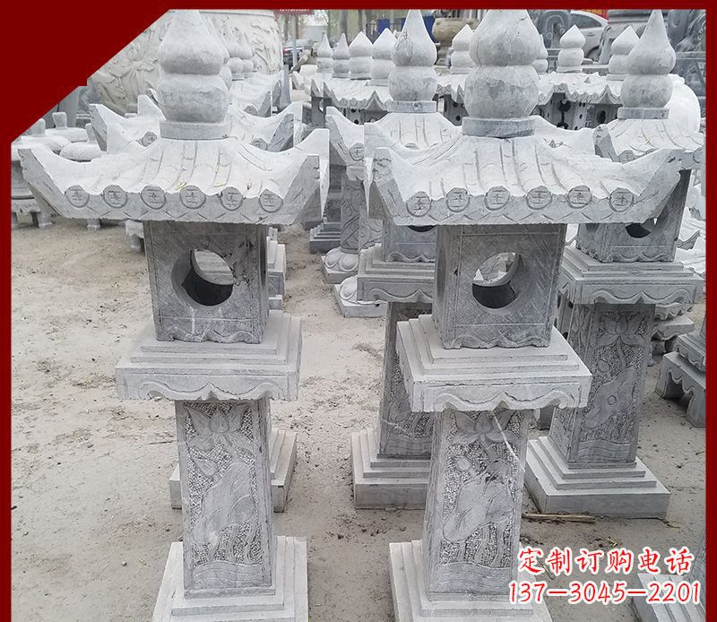 泸州精美大理石石灯笼雕塑
