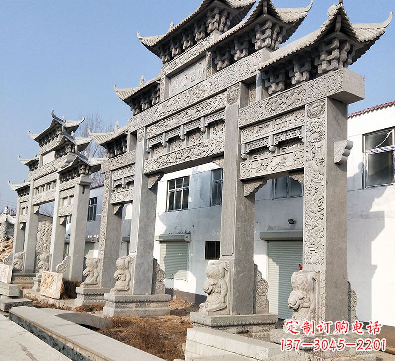 泸州大理石石雕牌坊雕塑定制