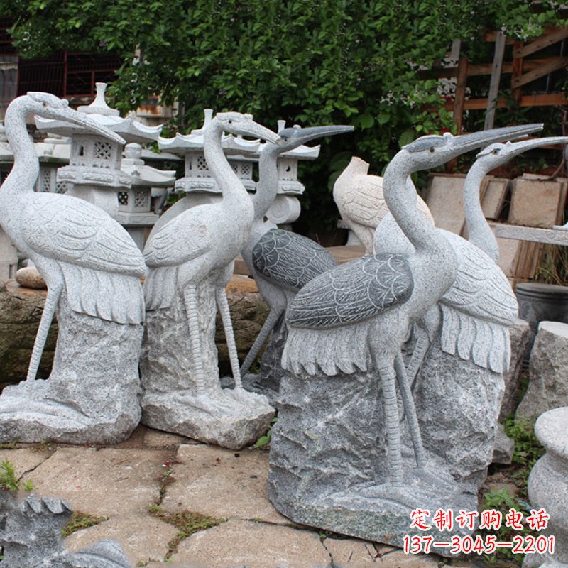 泸州精美大理石仙鹤雕塑