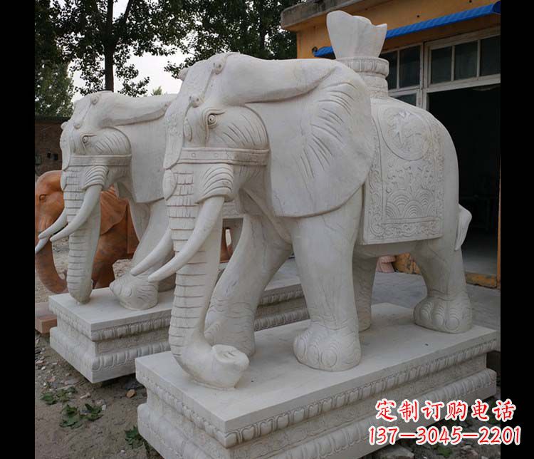 泸州大理石大象雕塑,招财进宝