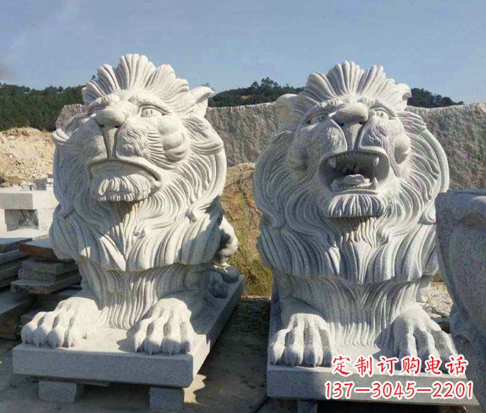 泸州大理石西洋欧式石狮子雕塑