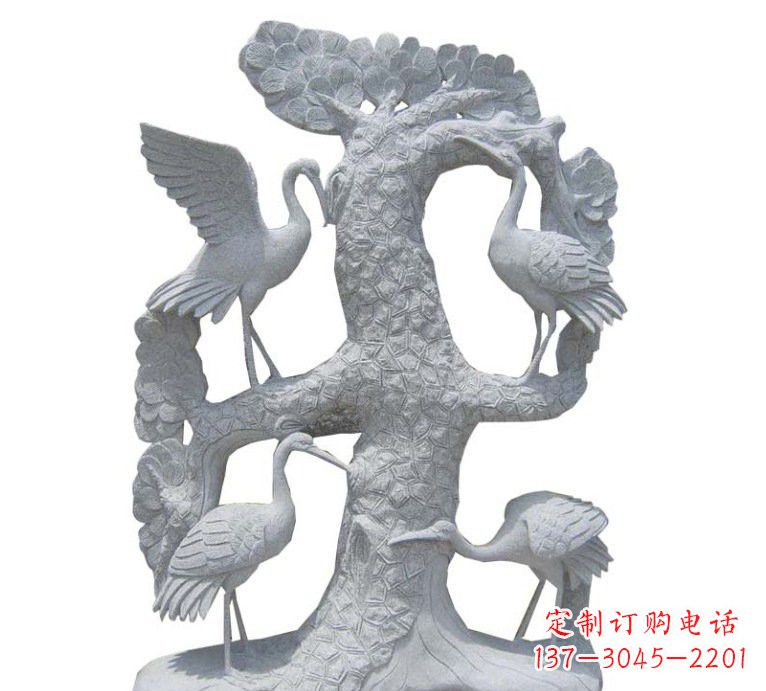 泸州精美大理石松树雕塑