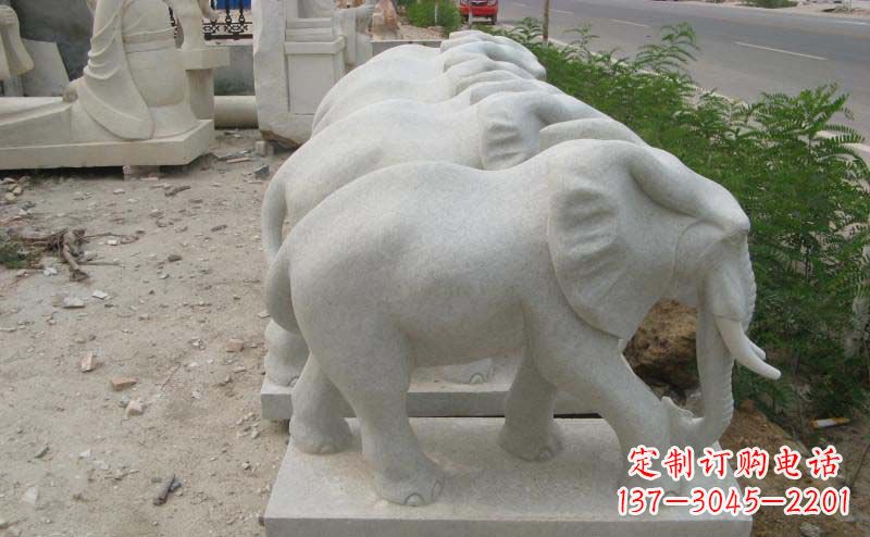 泸州大理石小象公园动物石雕