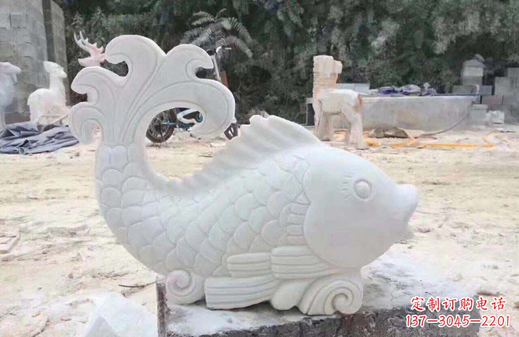 泸州大理石鱼喷泉雕塑装置