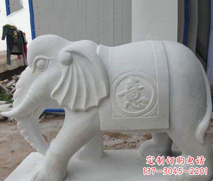 泸州传承财富祝福,大理石招财大象雕塑