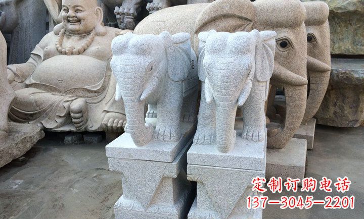 泸州大理石大象雕塑 招财进宝