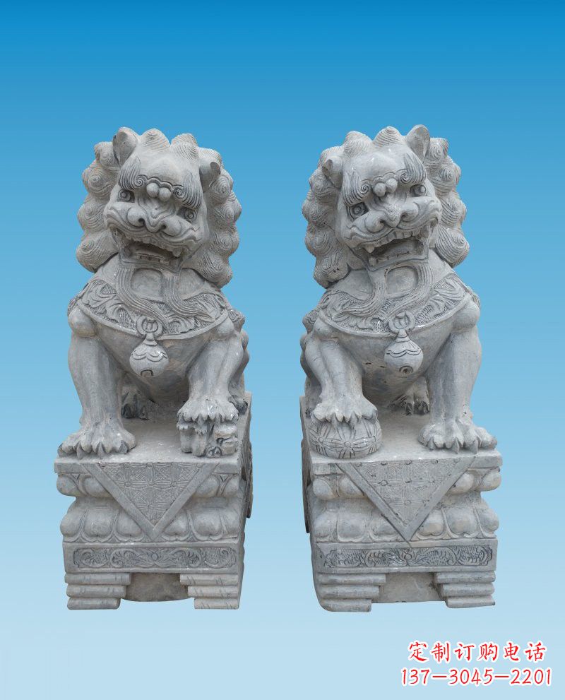 泸州精致雕刻的大理石狮子雕塑