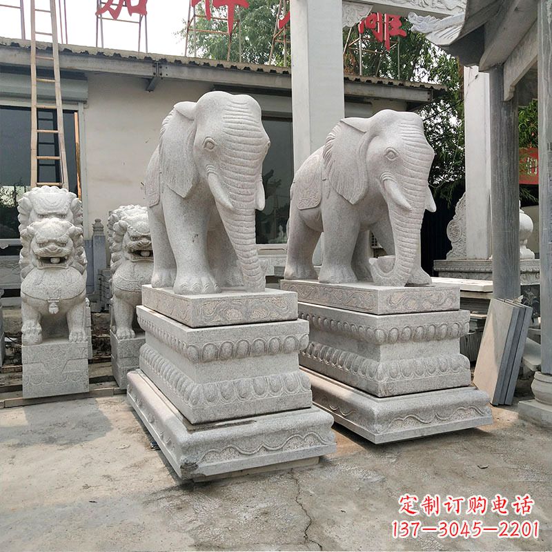 泸州大象石材喷水雕塑