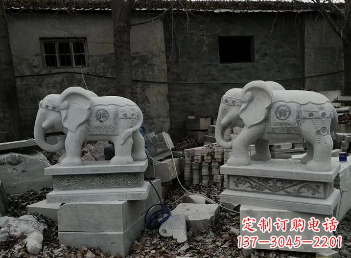 泸州大象石雕摆件