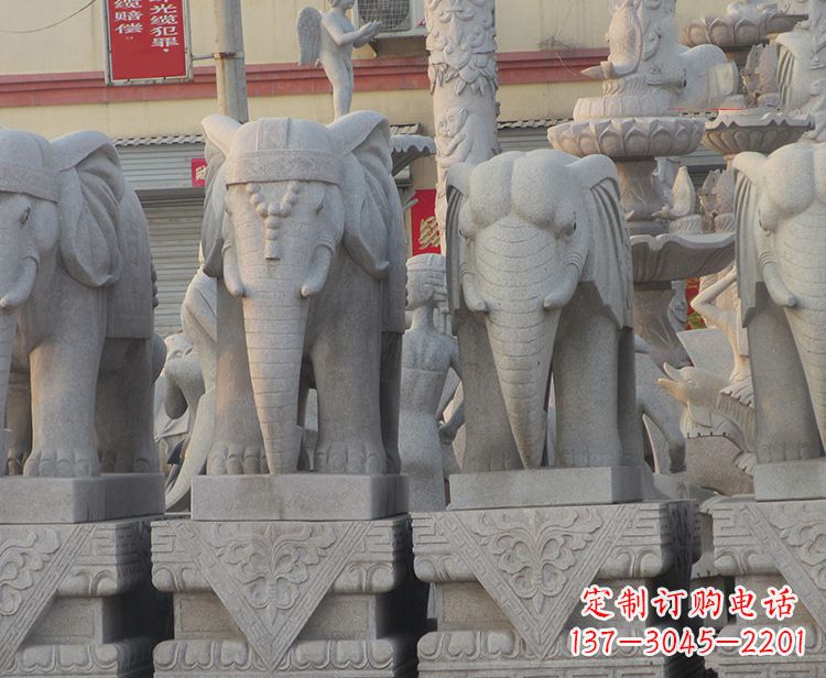 泸州大象石柱雕塑