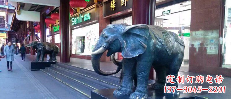 泸州大象铜雕企业门口动物雕塑