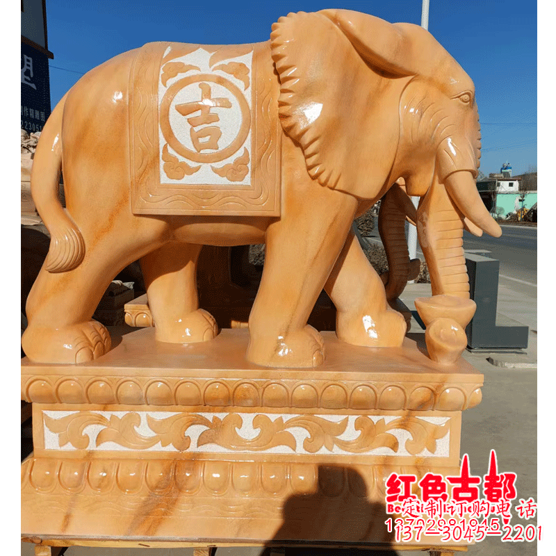 泸州大象头影背墙石雕
