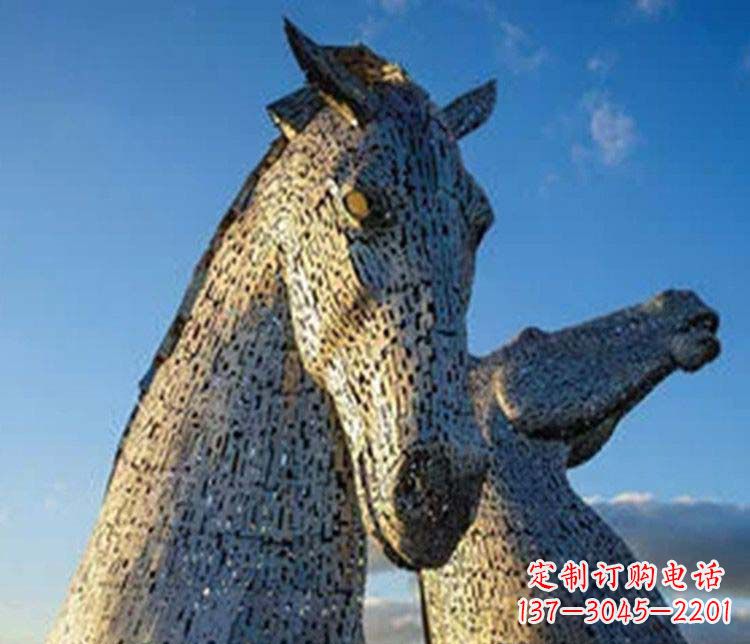 泸州大型不锈钢抽象马雕塑