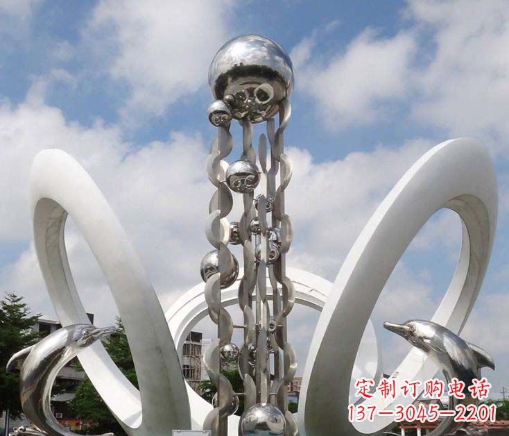 泸州精致不锈钢海豚雕塑