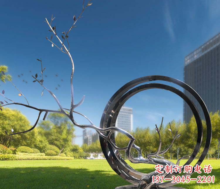泸州超大不锈钢环形景观雕塑