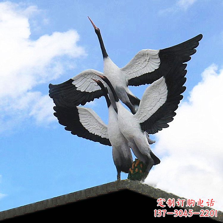 泸州仙鹤玻璃钢景观动物雕塑