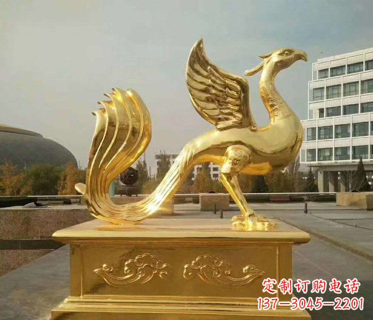 泸州大型凤凰动物铜雕塑