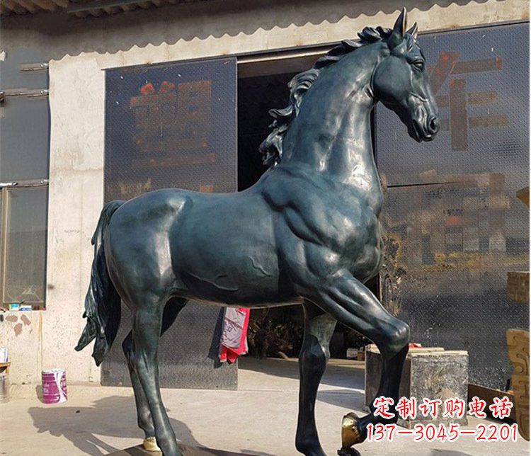 泸州大型公园铸铜马雕塑 (2)