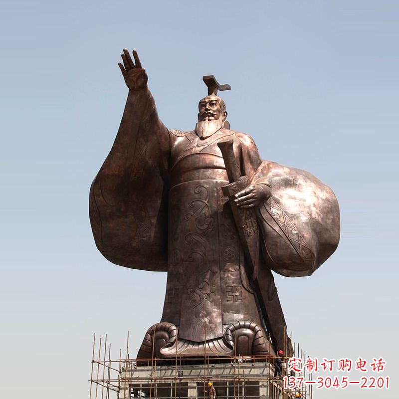 泸州传承历史风采,精美秦始皇铜雕塑