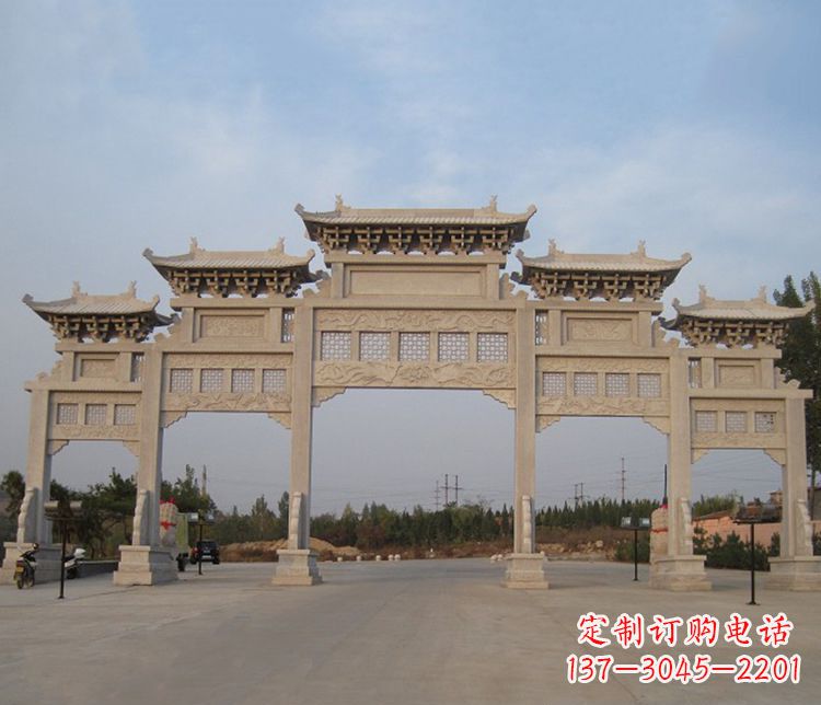 泸州大型五门牌坊石雕精美雕塑