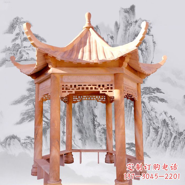 泸州优雅大理石雕刻凉亭