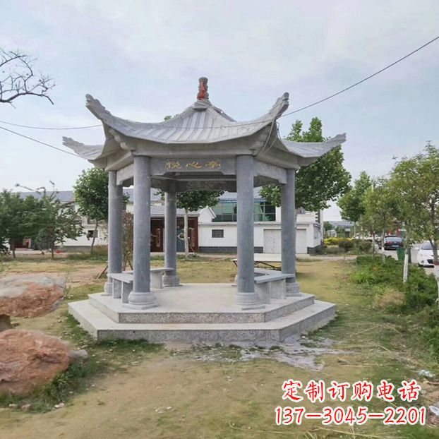 泸州中领雕塑 | 六角石凉亭公园雕塑