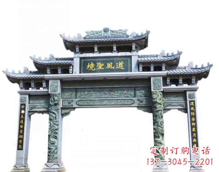 泸州精美石雕牌坊雕塑,为贵客营造至尊荣耀
