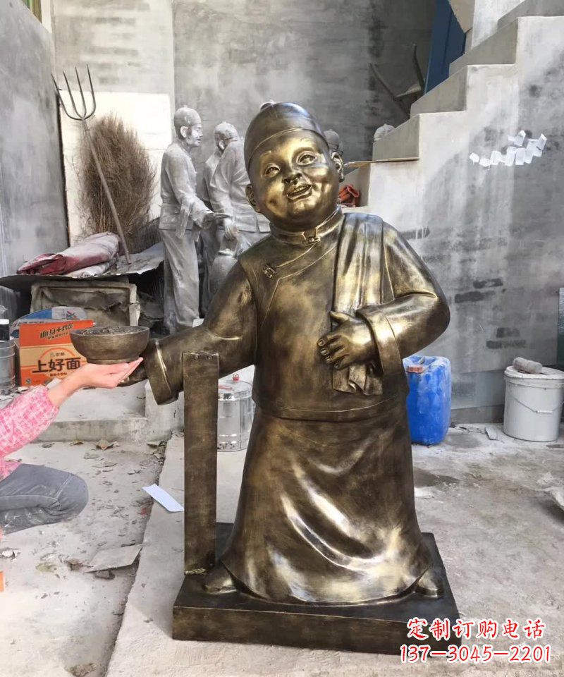 泸州店小二铜雕——精美精致的人物雕塑