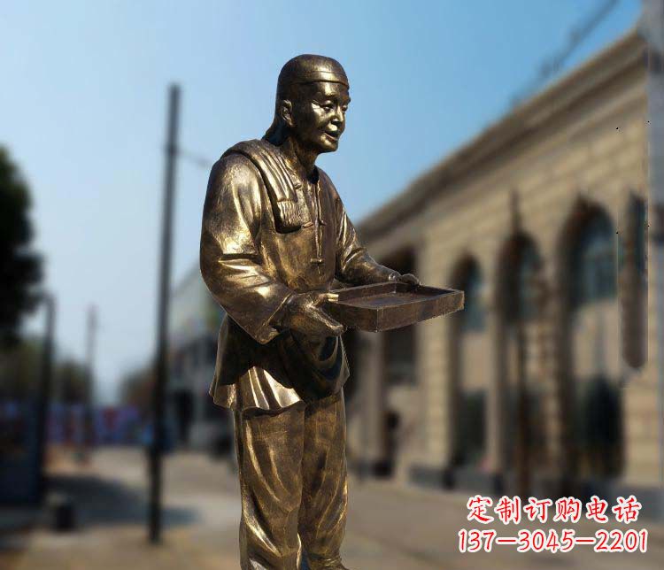 泸州店小二人物铜雕1