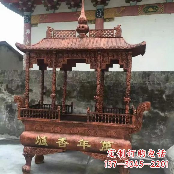 泸州雕刻蝙蝠铜香炉