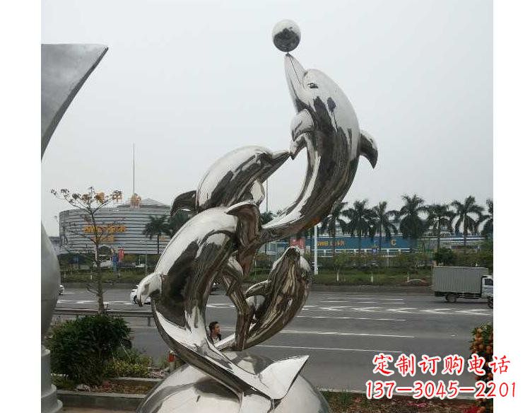 泸州海豚精美不锈钢雕塑